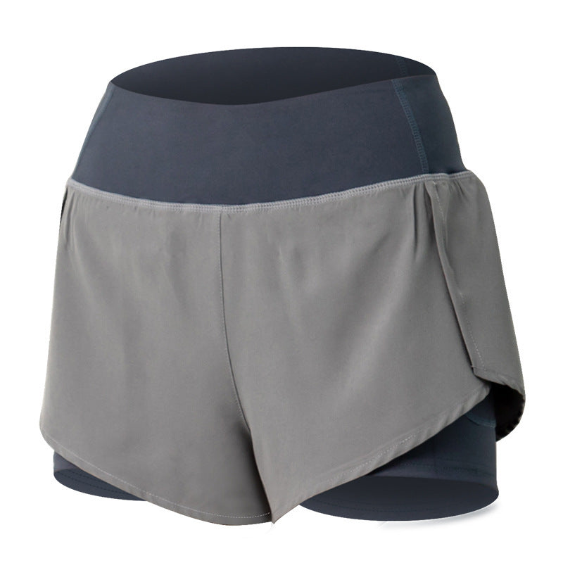Women Gym Double shorts side pocket running shorts breathable quick dry yoga women shorts workout fitness sportwear