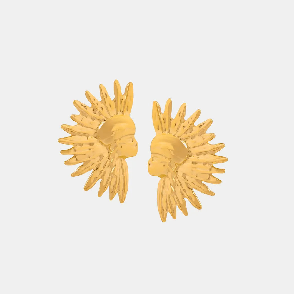 Geometric earrings with wrinkled texture