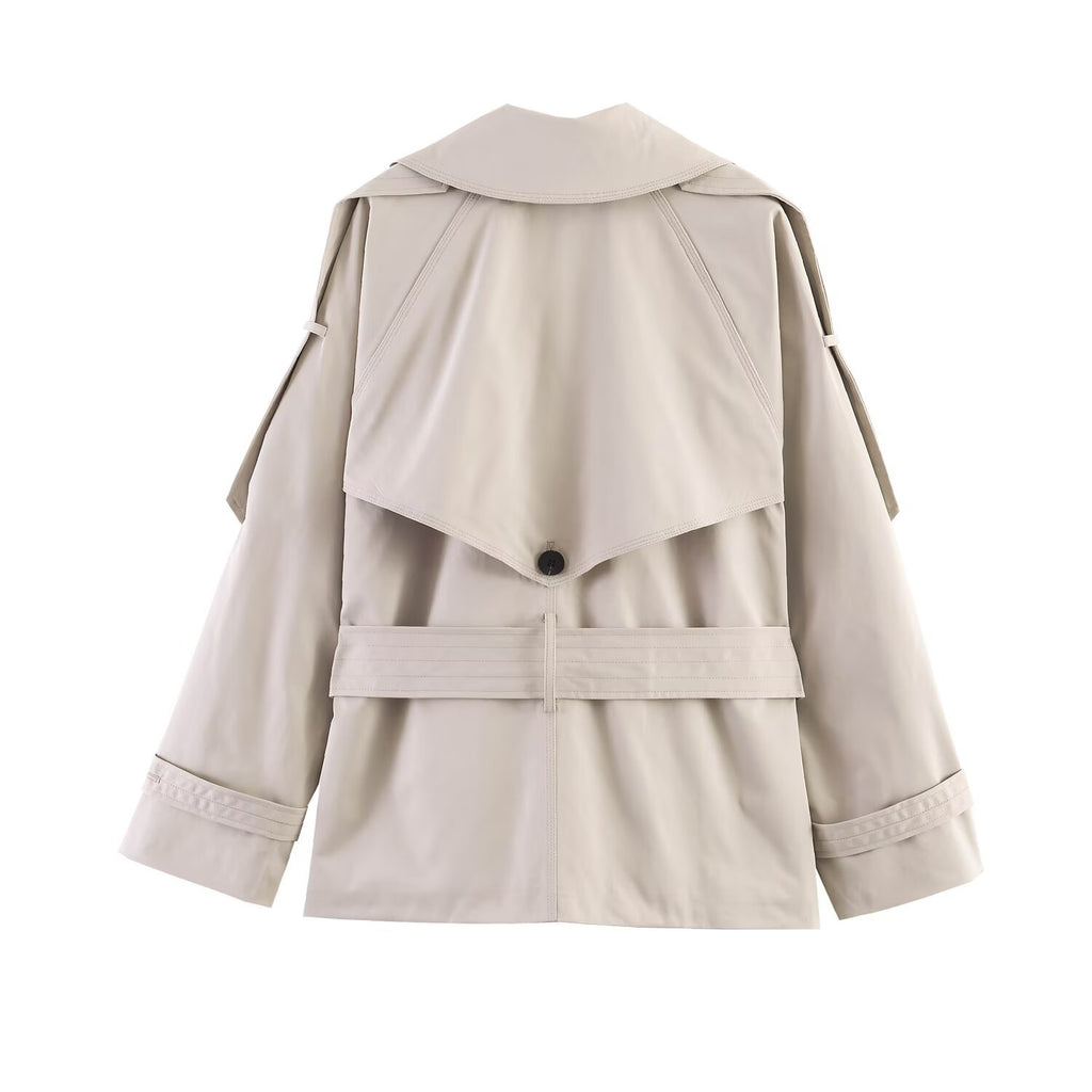 Elegant waistband loose windbreaker
