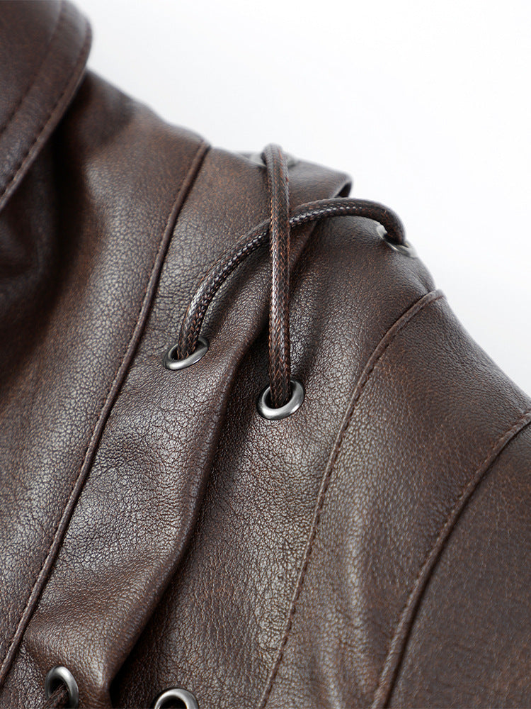 Strap up short long sleeved jacket
