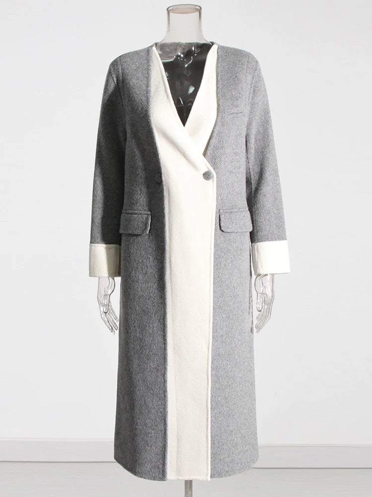 Colorblock Casual Coats