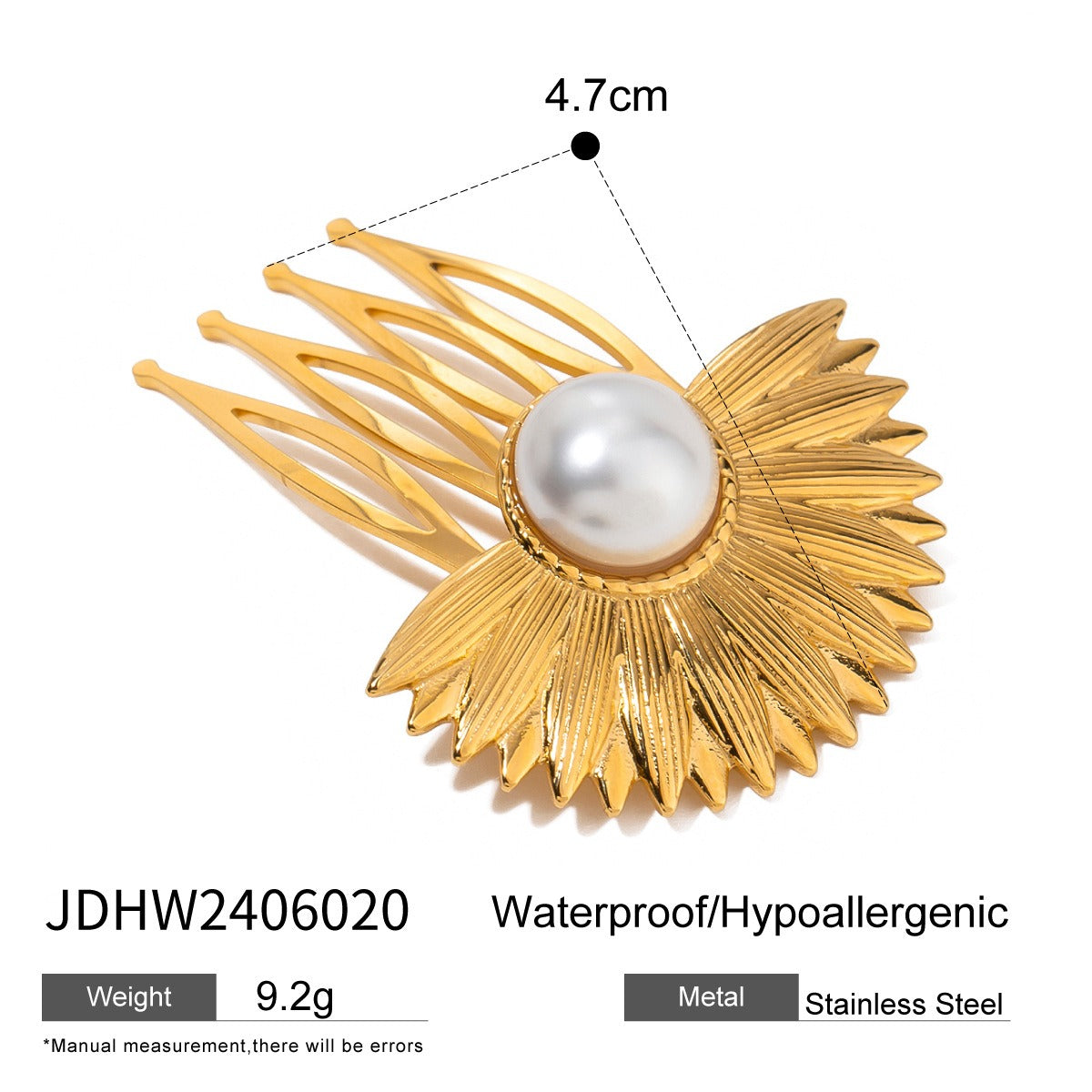 Shell hair clip with bangs