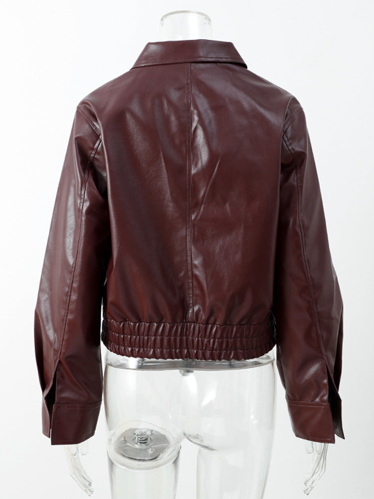 Strap up short long sleeved jacket