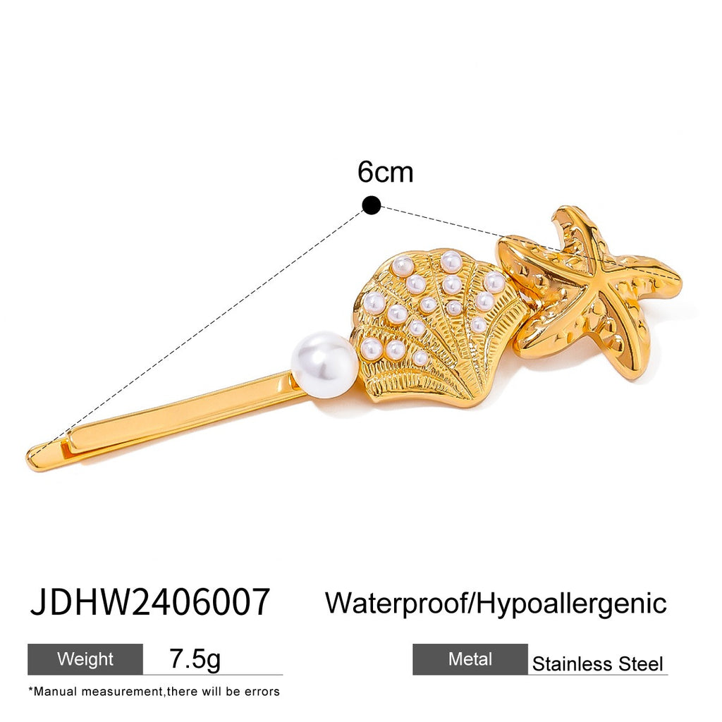 Shell hair clip with bangs