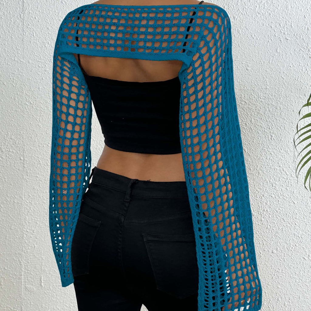 Off-Shoulder Knitwear Short Shirt