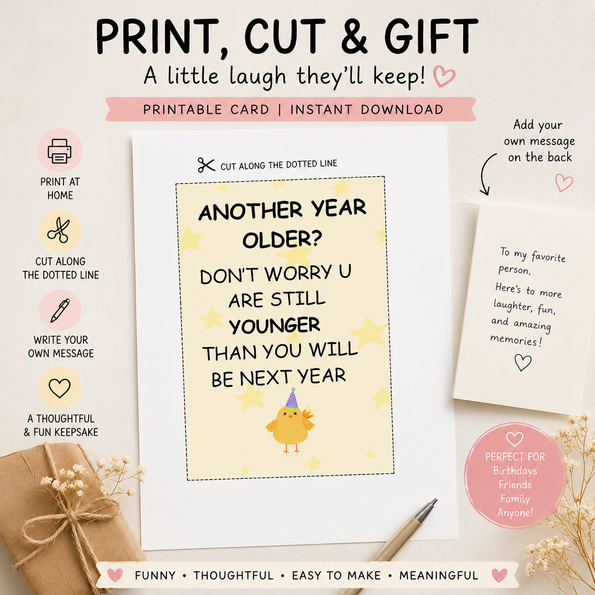 Funny printable birthday card