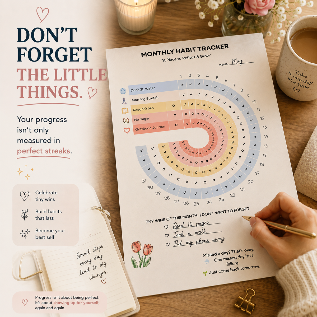 Monthly habit tracker daily routine goal setting