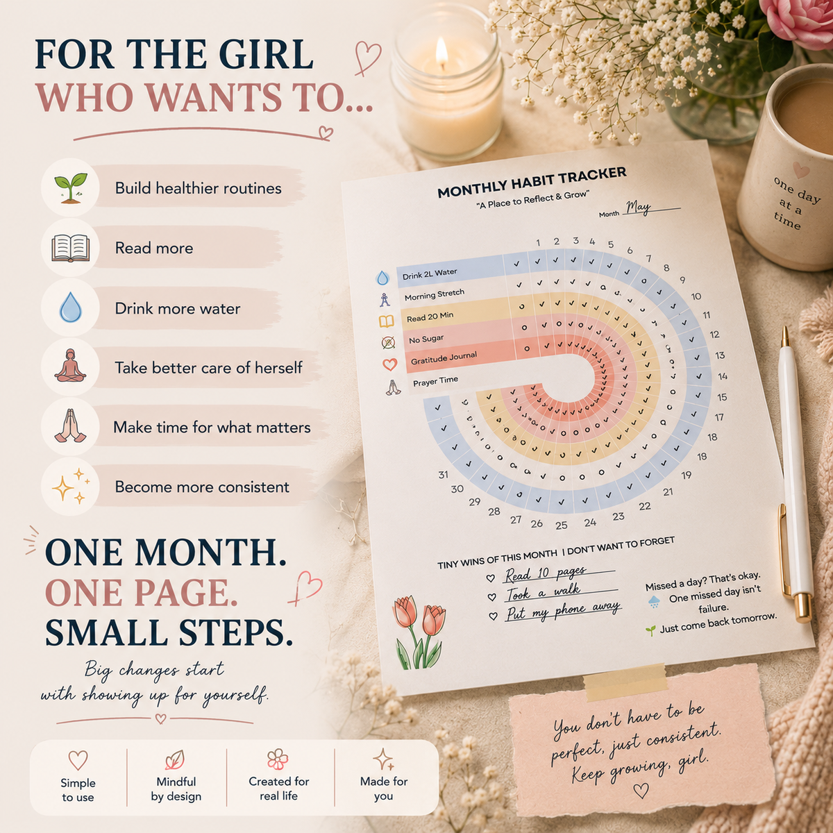Monthly habit tracker daily routine goal setting