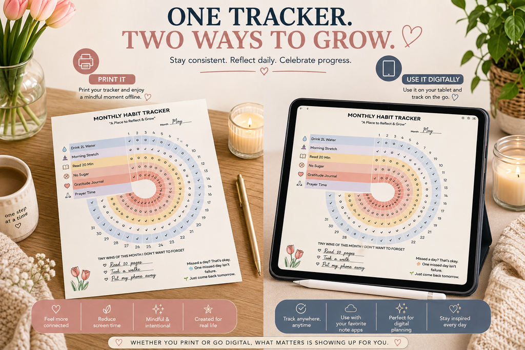 Monthly habit tracker daily routine goal setting