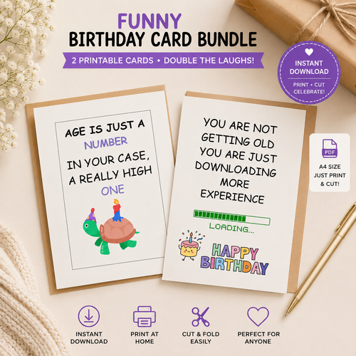 Bundle funny pun cards and birthday greeting cards