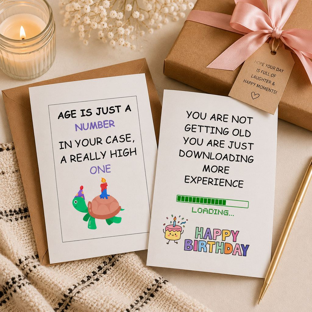 Bundle funny pun cards and birthday greeting cards