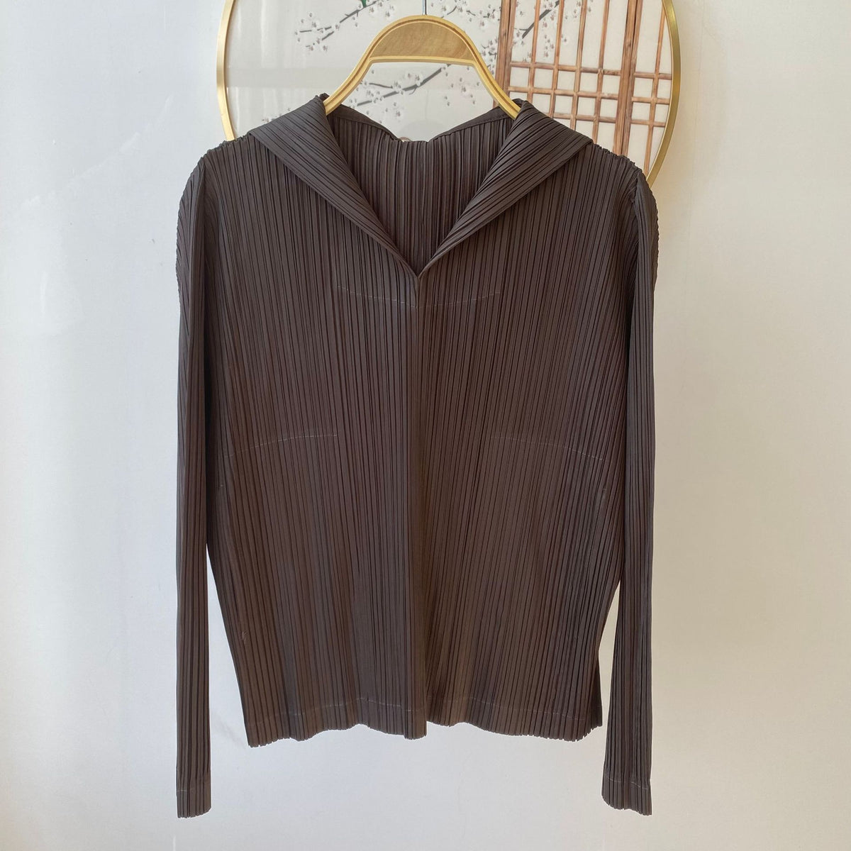 Pleated Hooded Sweatshirt