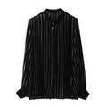Black Striped Velvet Shirts