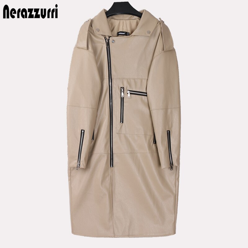 Faux Leather Coat Streetwear