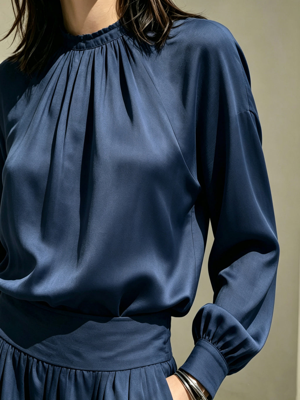 Long Sleeve Stand-up Collar Loose Fit Set