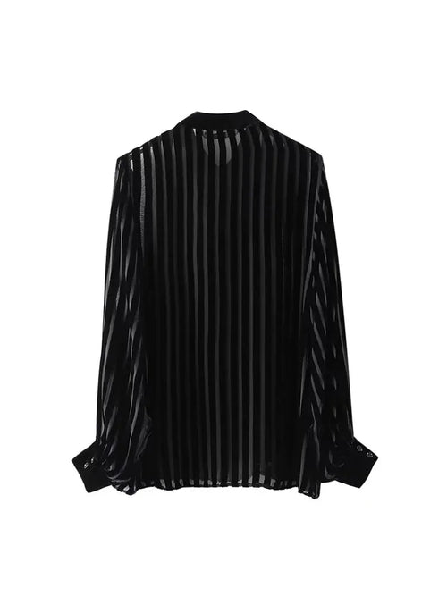 Black Striped Velvet Shirts