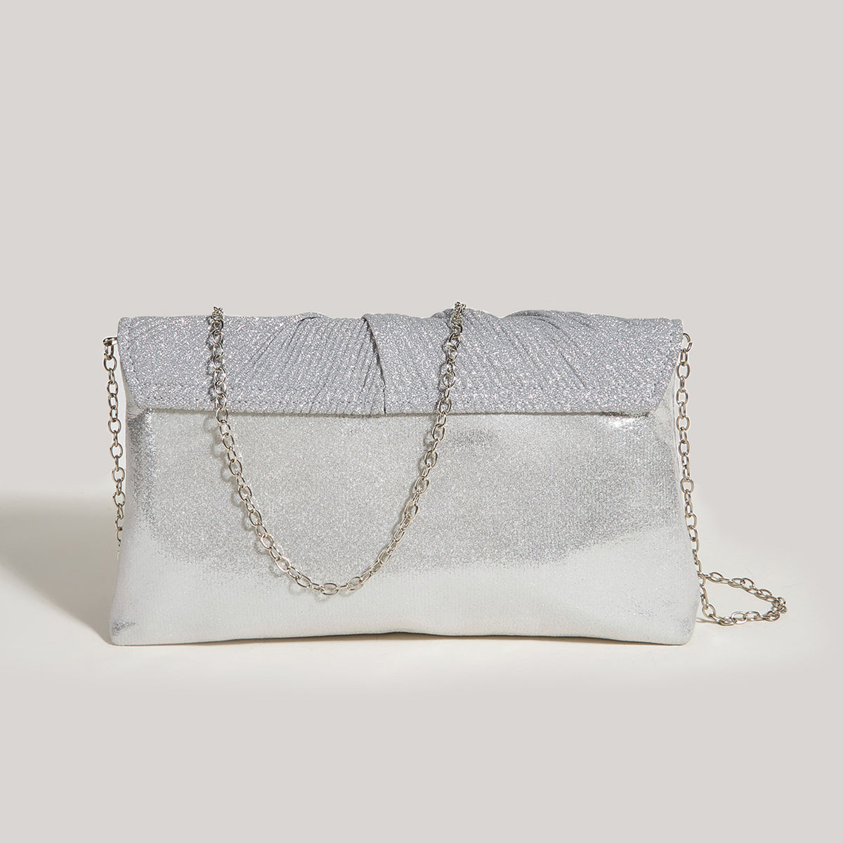 Pleated Shiny Clutch Bag
