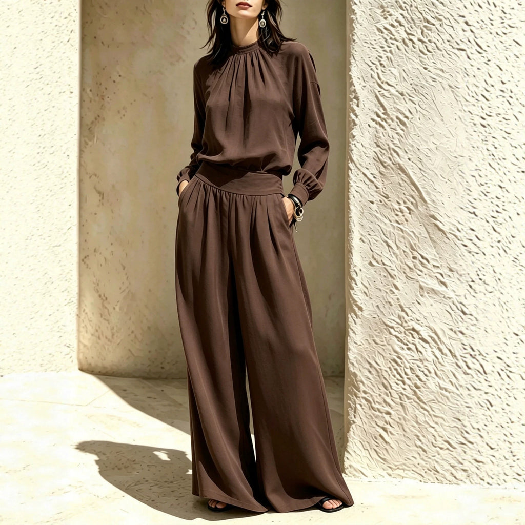 Long Sleeve Stand-up Collar Loose Fit Set