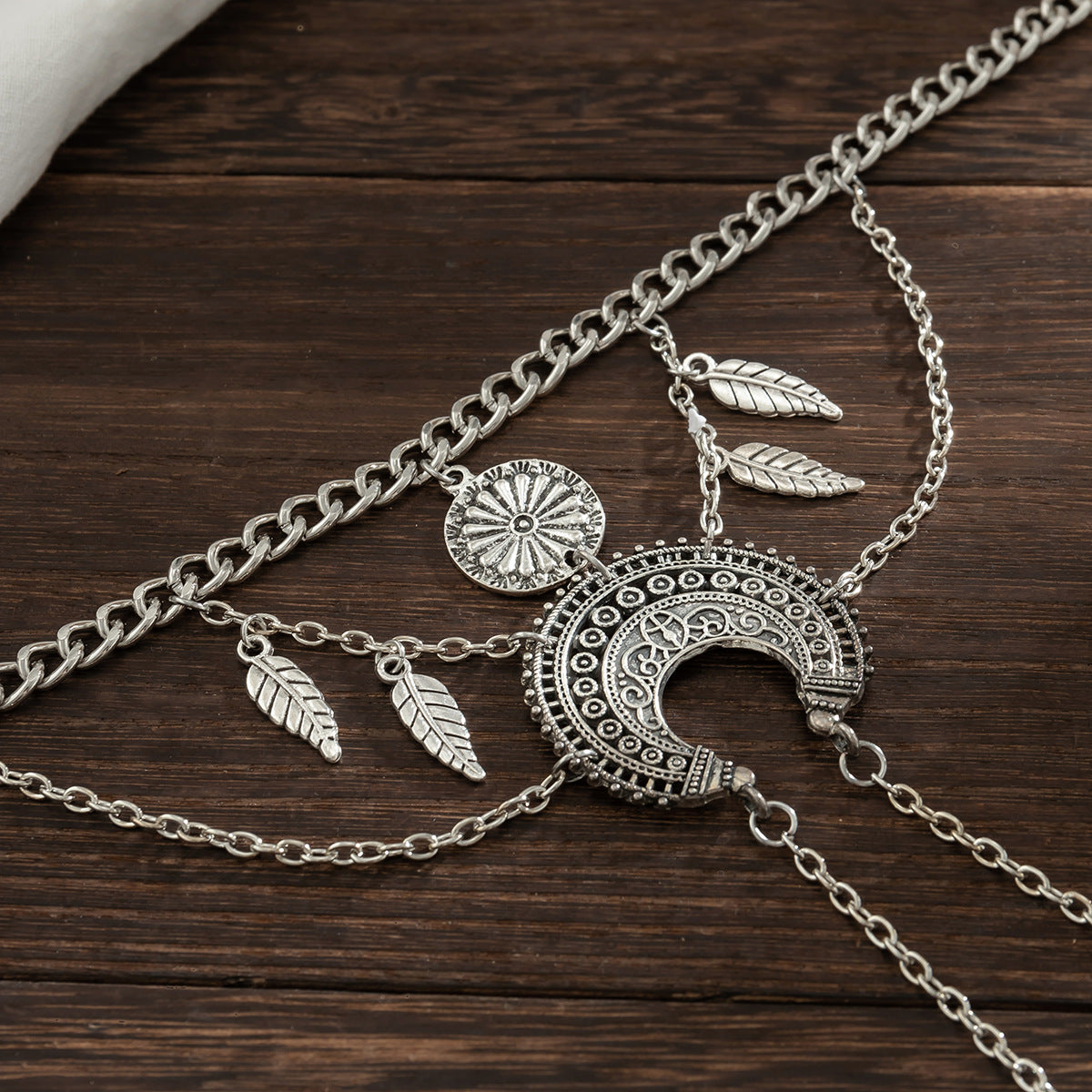 Catcher net leaf open arm bracelet