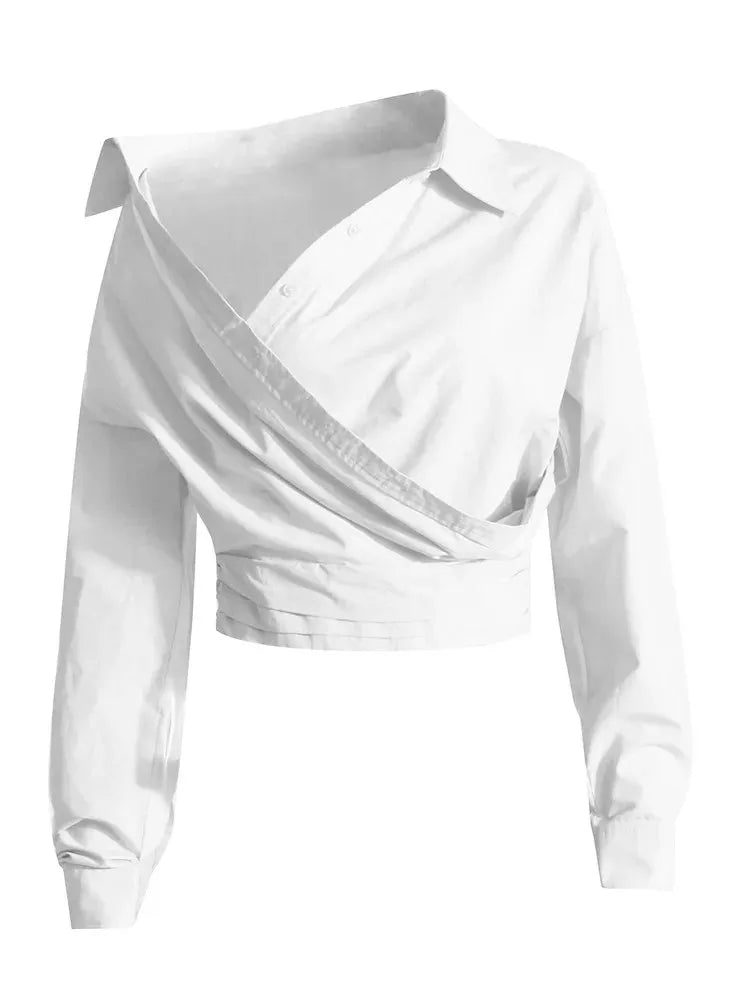 Long Sleeve Irregular Designer Blouses