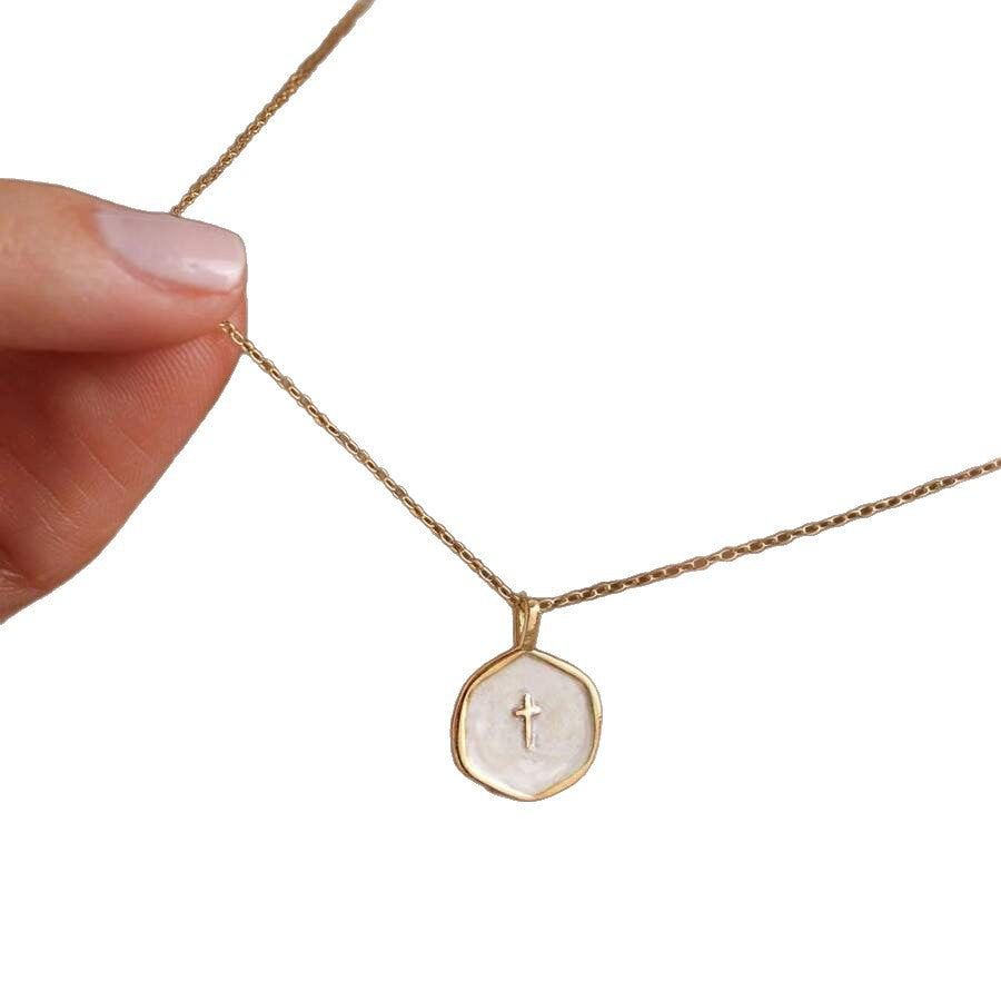 Drip Oil Cross Necklace