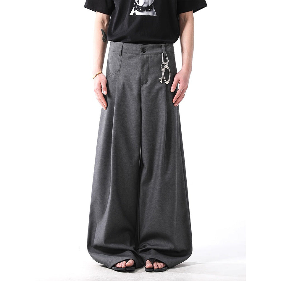 High-End Loose Wide-Leg Drape Suit Pants
