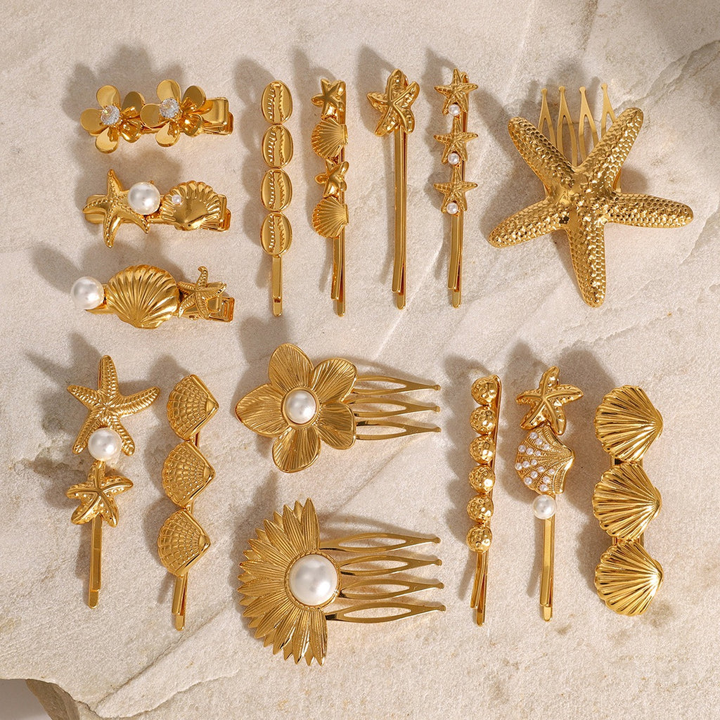 Shell hair clip with bangs