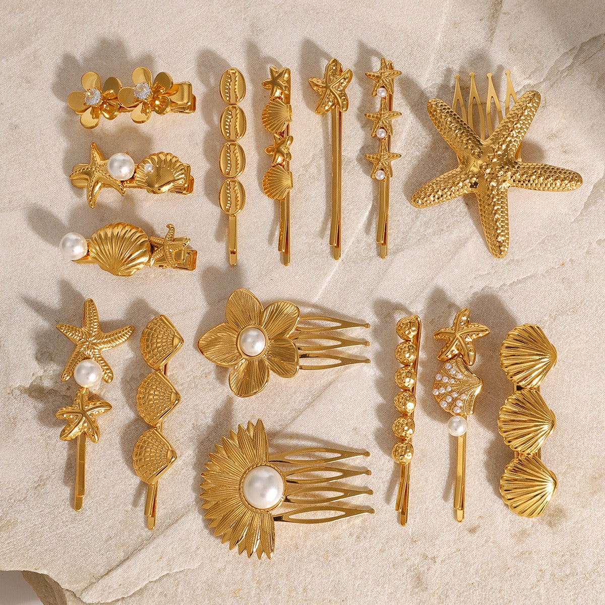 Shell hair clip with bangs