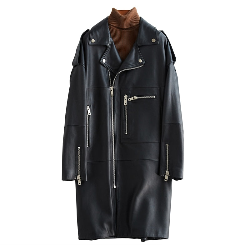 Faux Leather Coat Streetwear