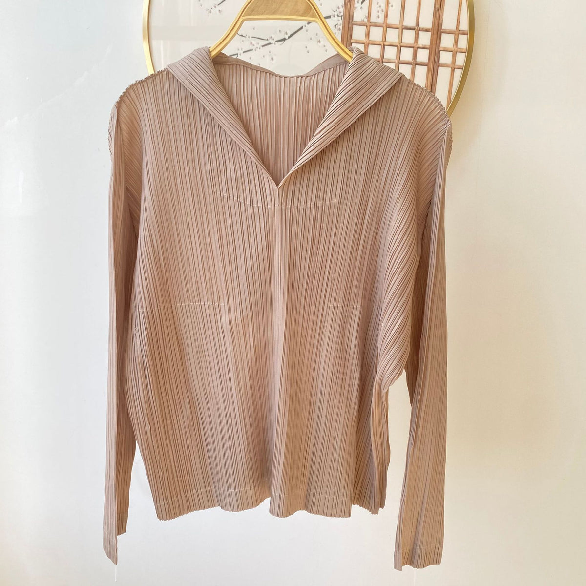 Pleated Hooded Sweatshirt