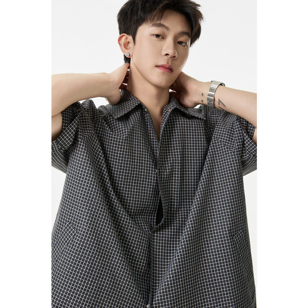 Checkered Short Sleeve Shirt for Men