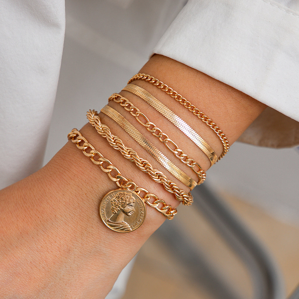Round pendant Bracelet set
