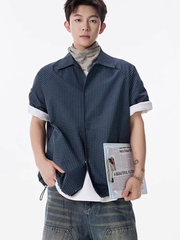 Checkered Short Sleeve Shirt for Men