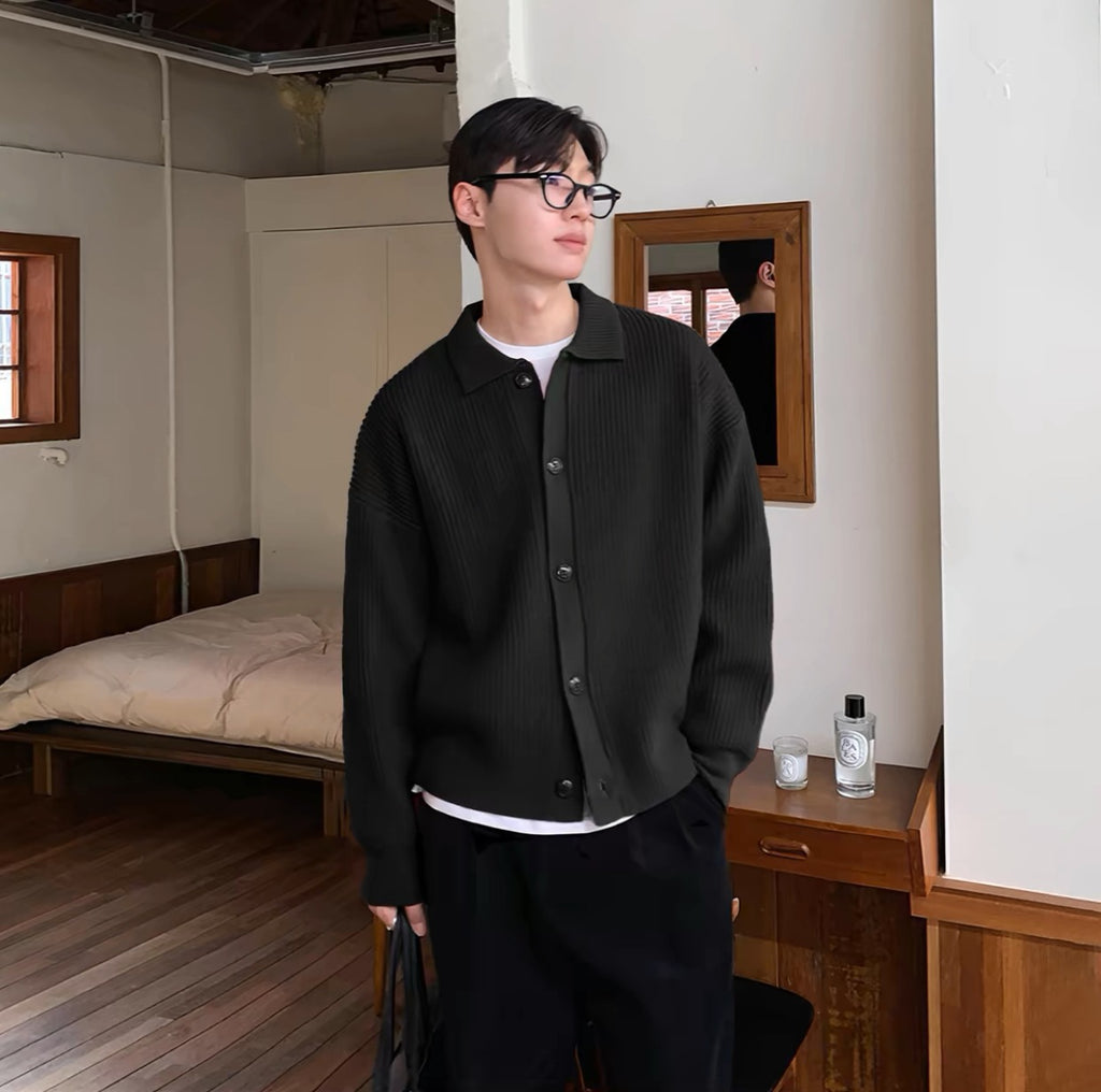 Collar Knit Cardigan for Men