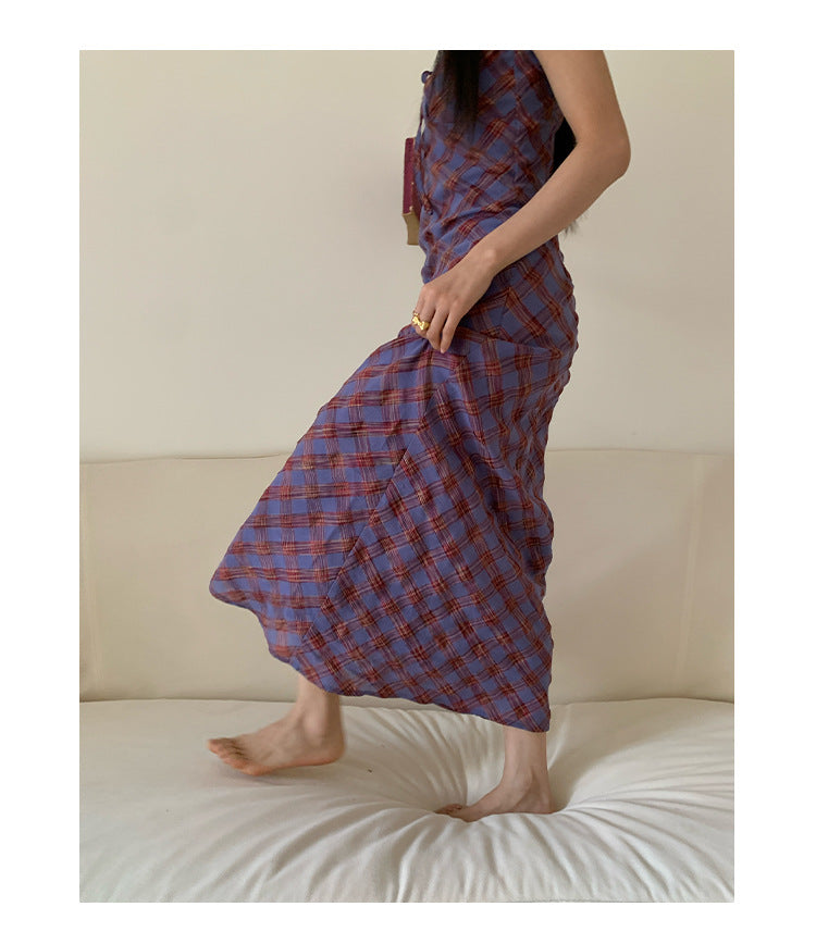 Plaid camisole dress for women