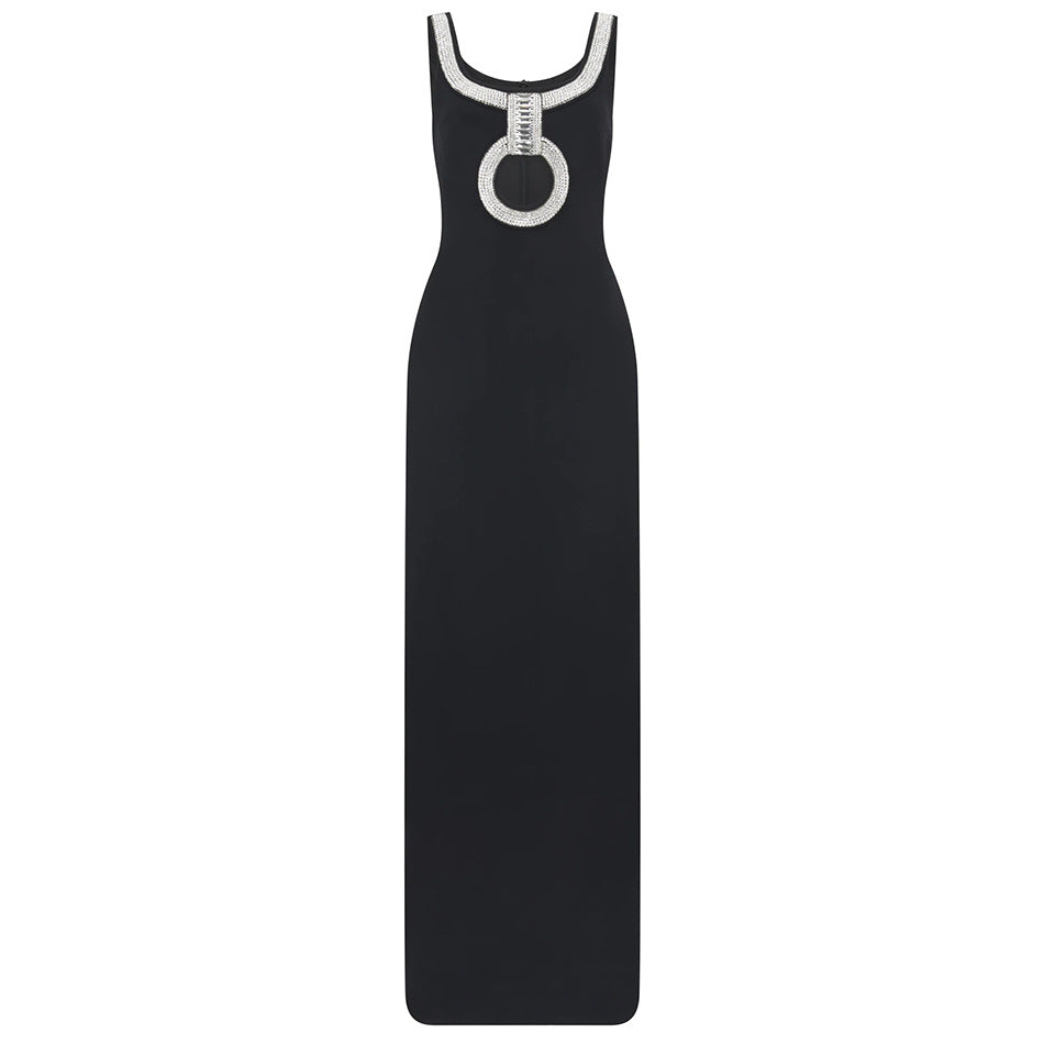 Womens Black Sleeveless Sling Dress