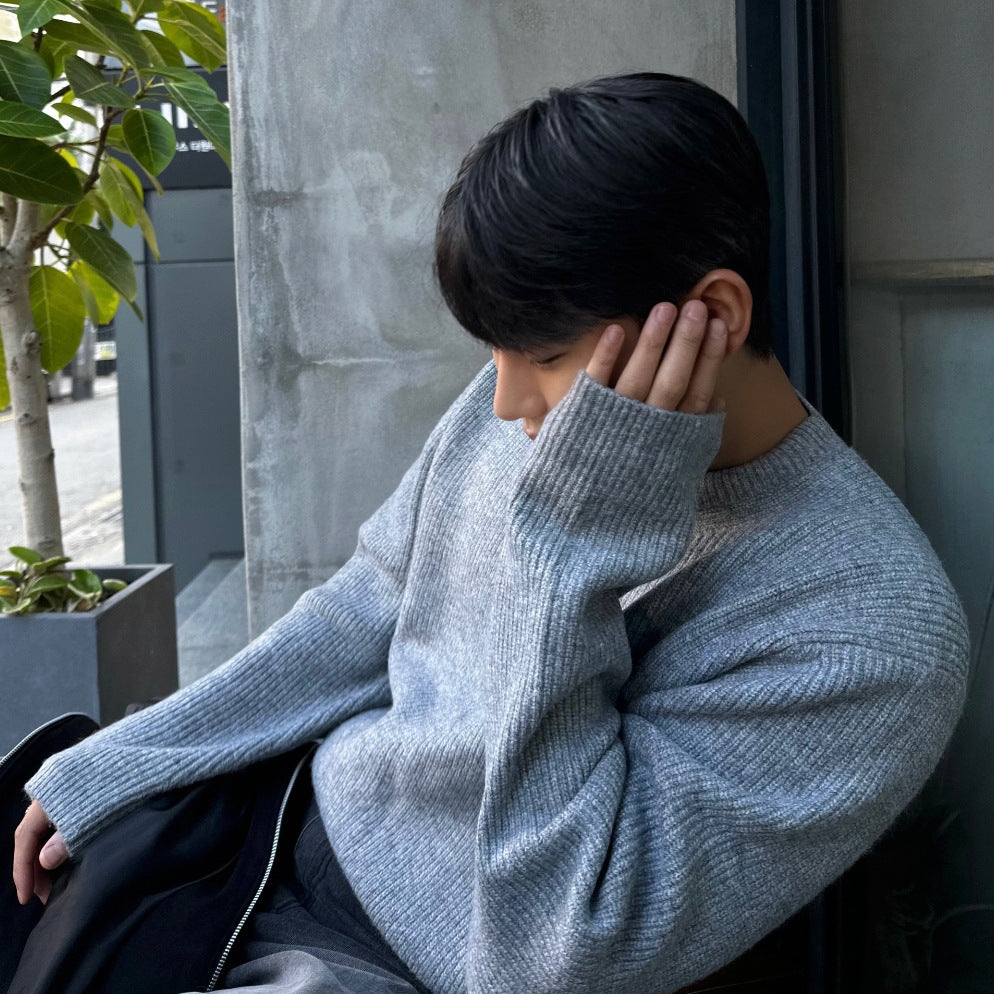 Round Neck Pullover Knitwear for Men