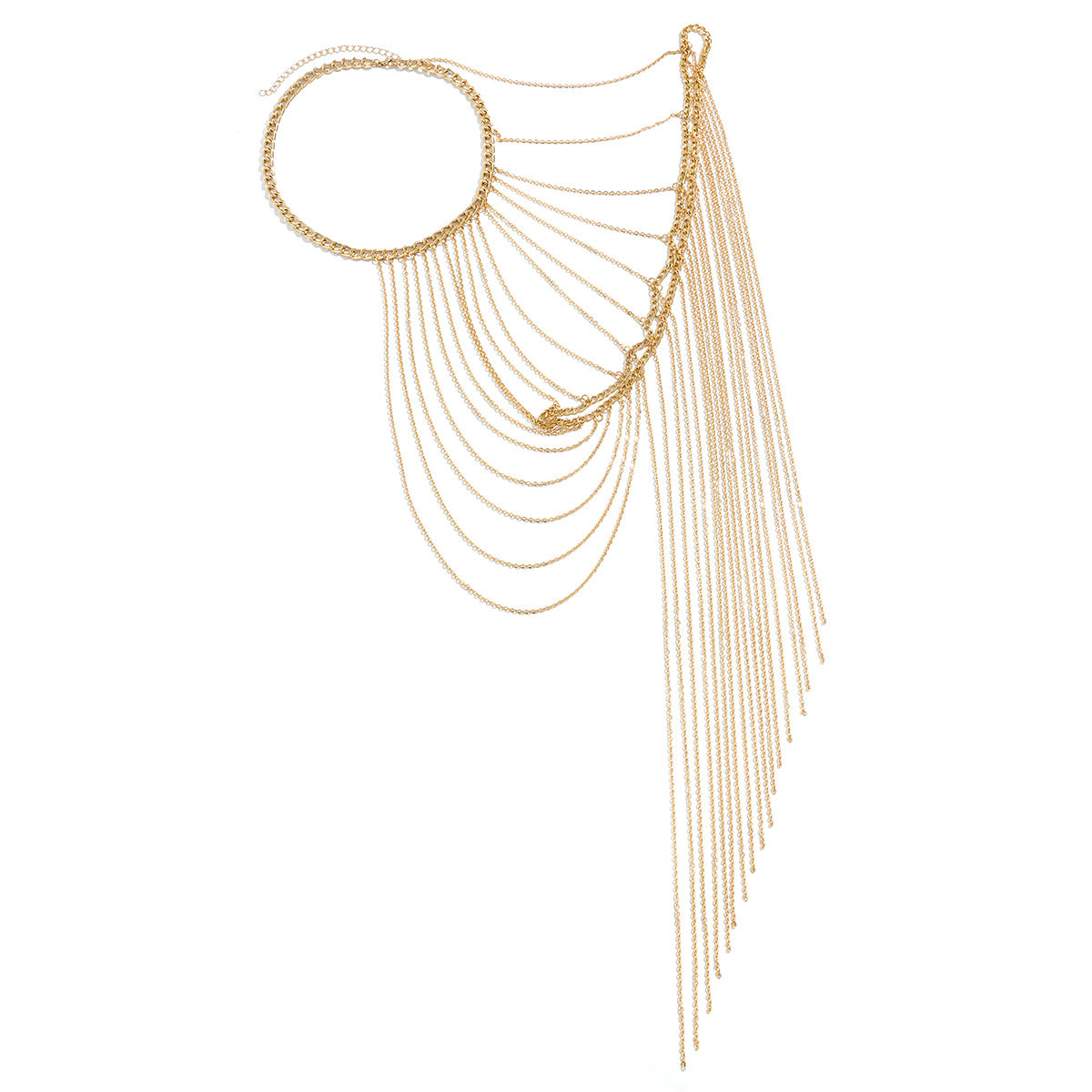 Geometric U-shaped single shoulder body chain