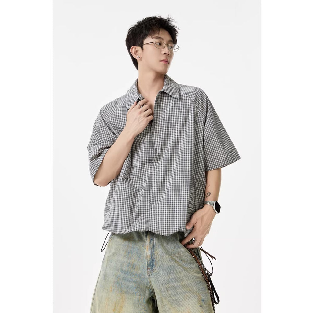 Checkered Short Sleeve Shirt for Men