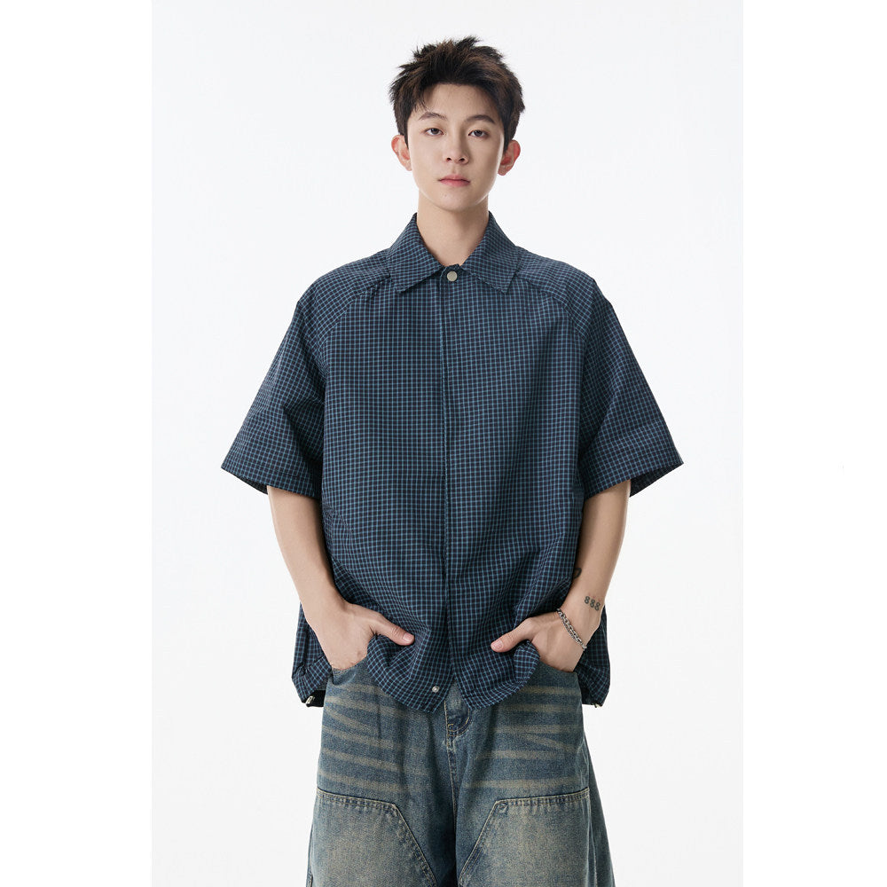Checkered Short Sleeve Shirt for Men