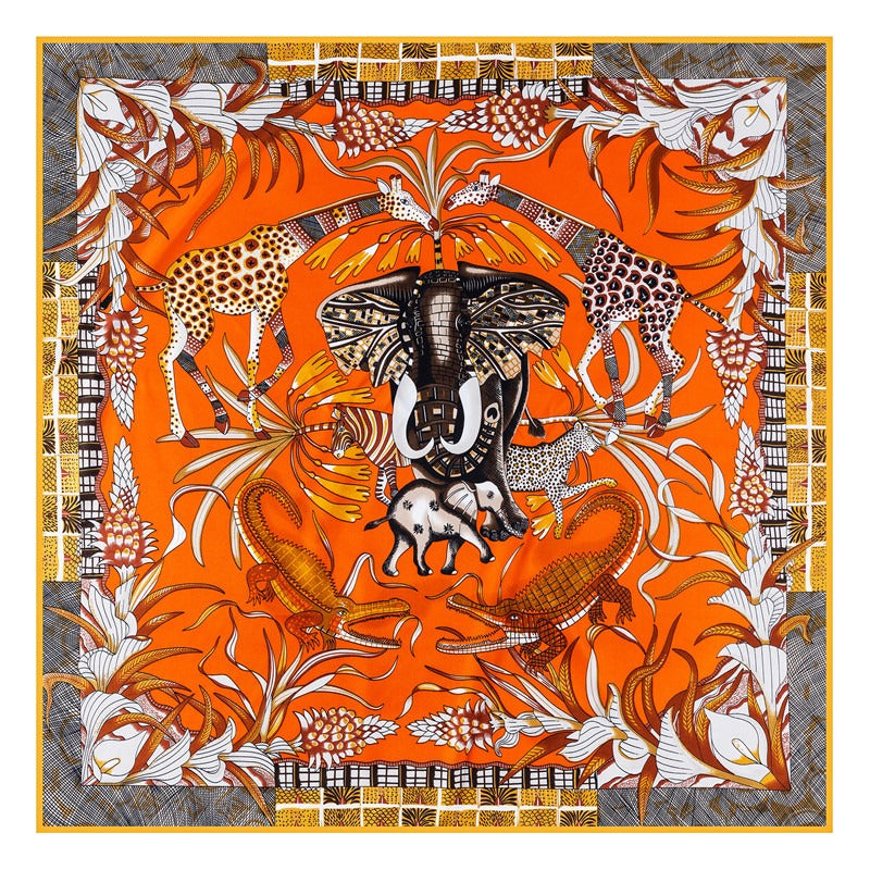 Twill silk square scarf
