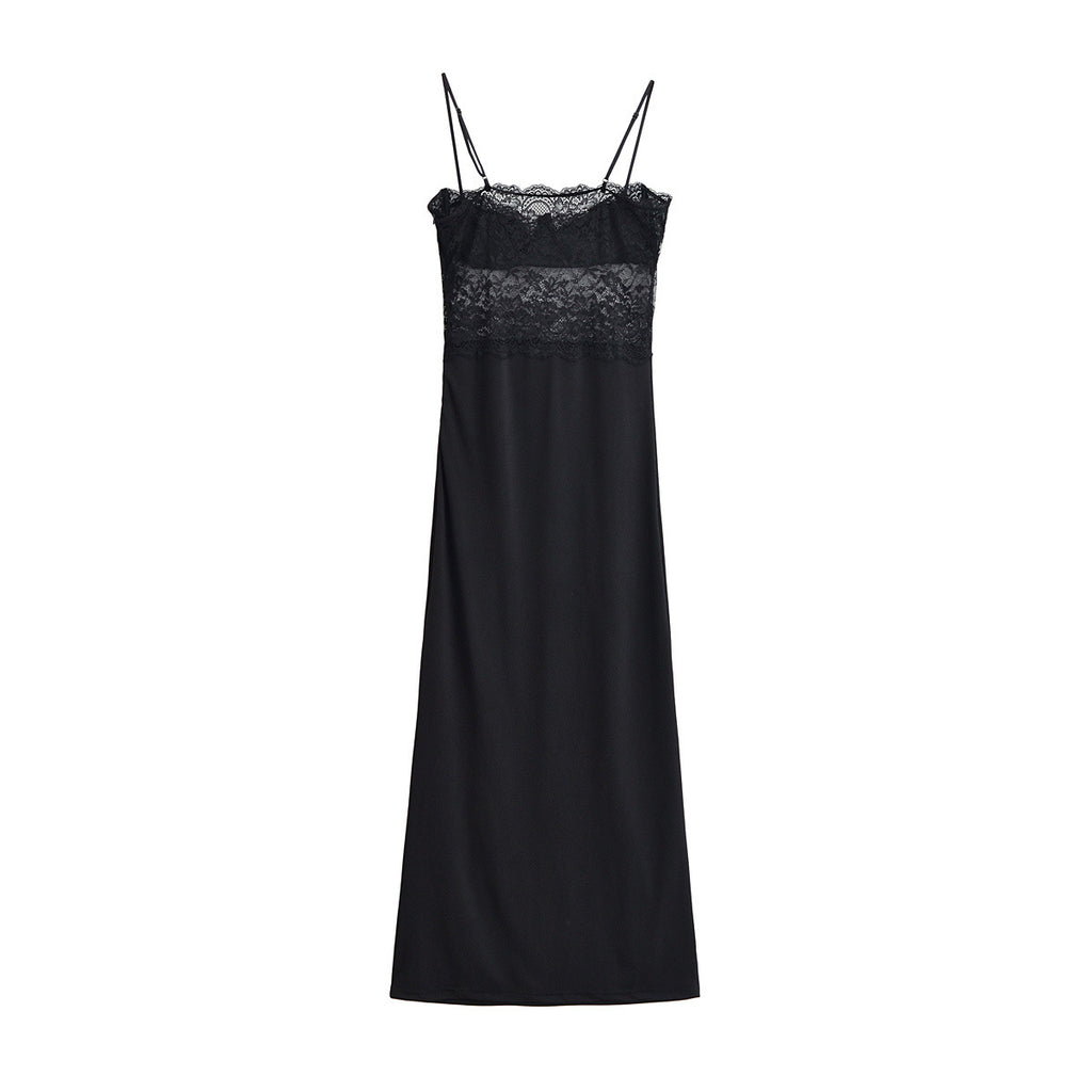 Lace patchwork camisole dress