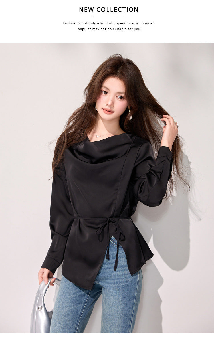Ruffle Neck Chiffon Blouse