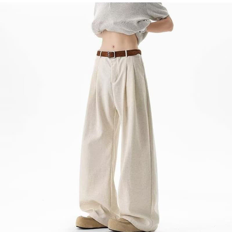 Linen-Like Wrinkled Wide-Leg pants for Men