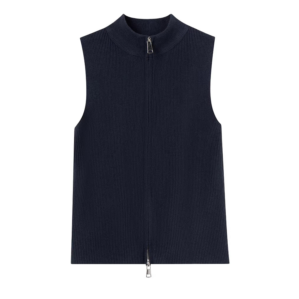 Slim-Fitting Sleeveless Crop Top