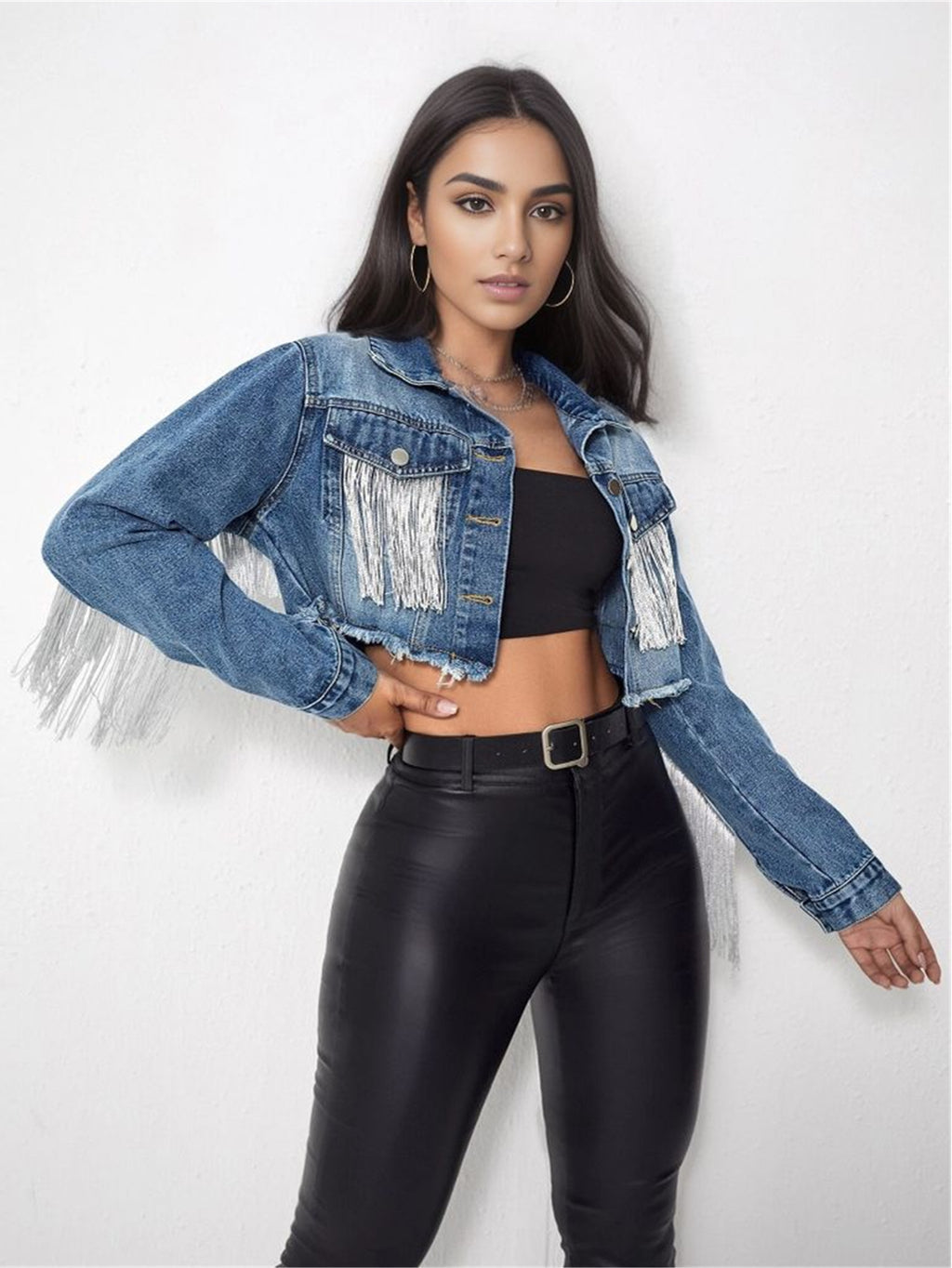 Women's denim short jacket