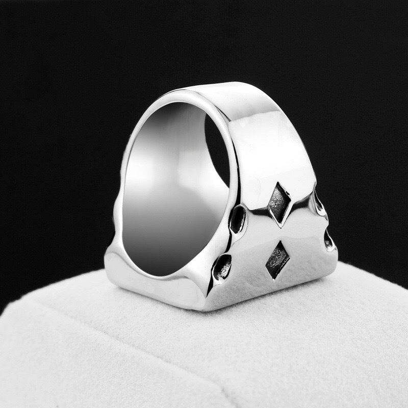 Poker card titanium steel ring
