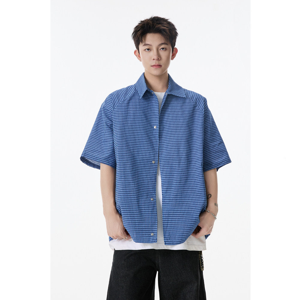 Checkered Short Sleeve Shirt for Men