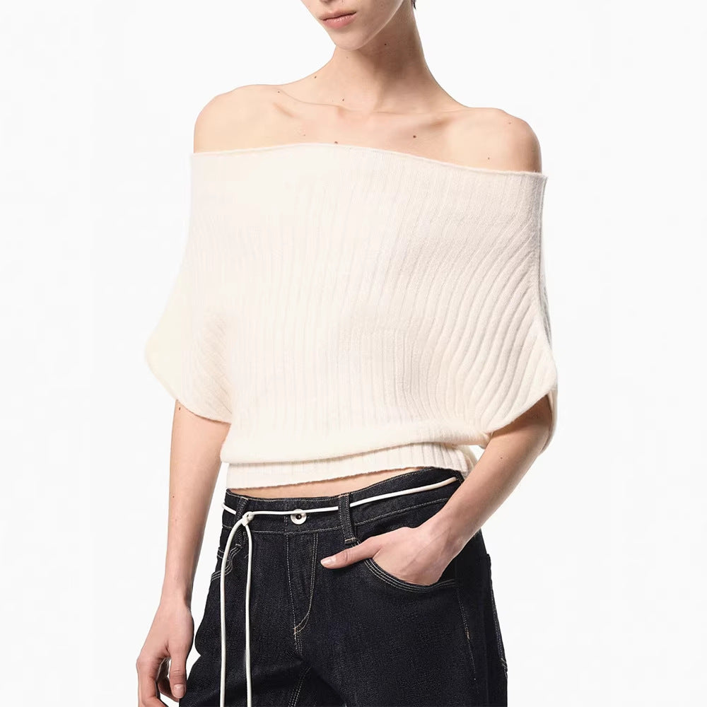 Ribbed Knit Short Sleeve Top
