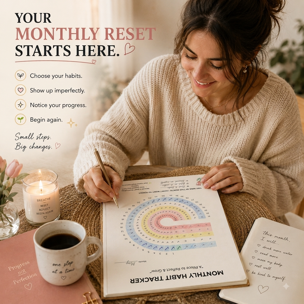 Monthly habit tracker daily routine goal setting